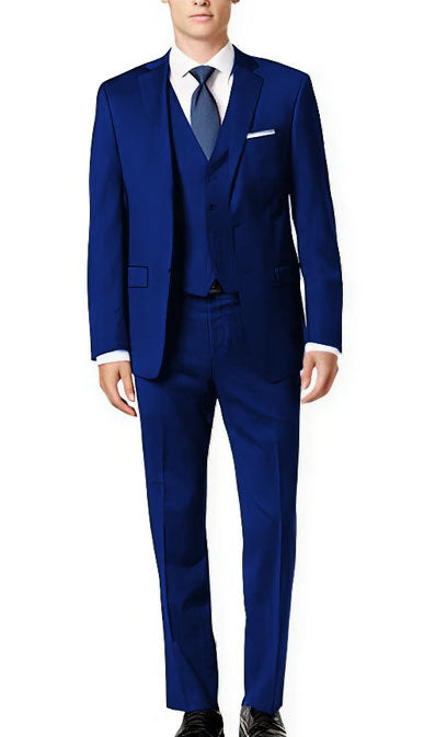 Brand: Caravelli Collezione Suit - Caravelli Suit - Caravelli Italy Caravelli Men'S 3-Piece Slim Fit 2-Button Midnight Blue Vested Dress Suit Set - Image 8