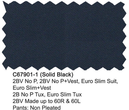Carlo Lusso Suit Black Modern Fit