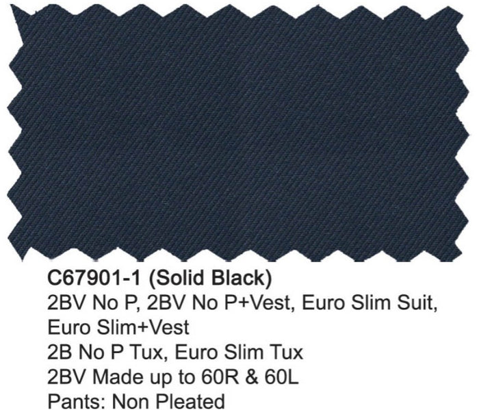 Carlo Lusso Suit Black Modern Fit