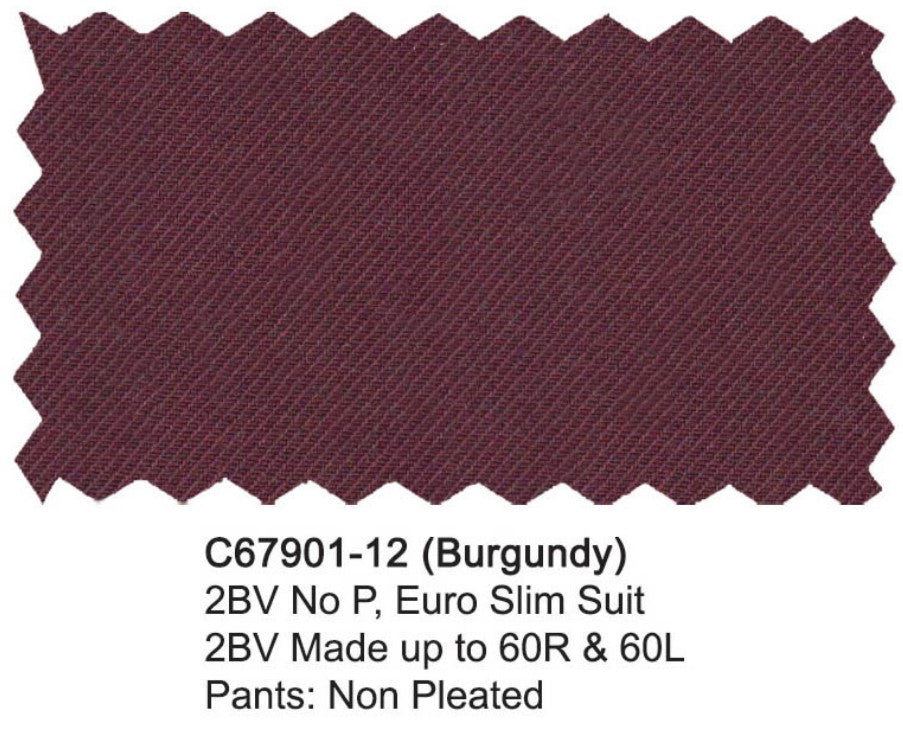 Carlo Lusso Suit Burgundy Modern Fit