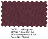 Carlo Lusso Suit Burgundy Modern Fit