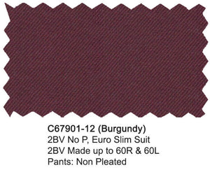 Carlo Lusso Suit Burgundy