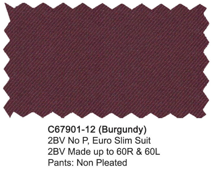 Carlo Lusso Suit Burgundy Modern Fit