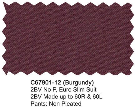 Carlo Lusso Suit Burgundy