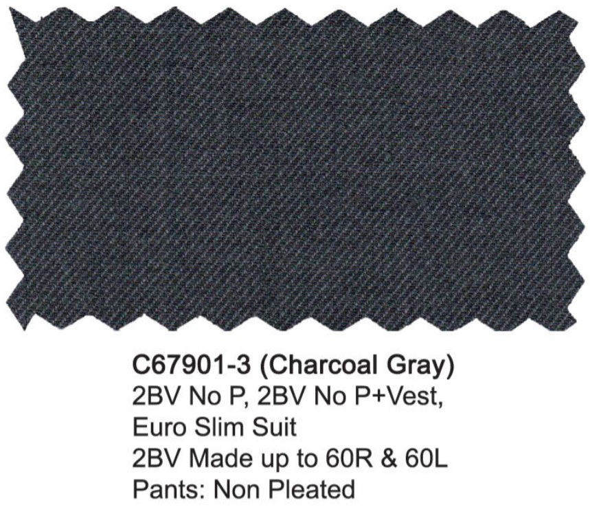 Carlo Lusso Suit Charcoal Gray Modern Fit