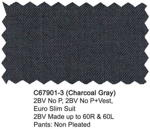 Carlo Lusso Suit Charcoal Gray