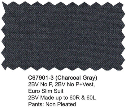Carlo Lusso Suit Charcoal Gray