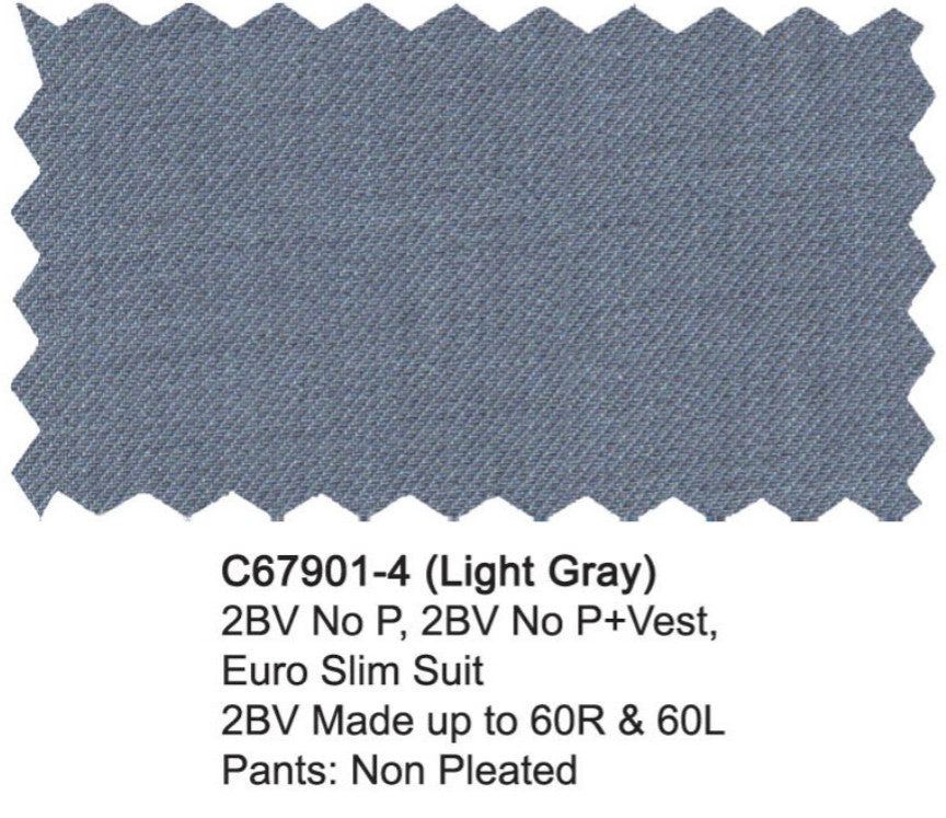 Carlo Lusso Suit Light Gray Modern Fit