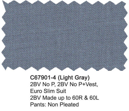 Carlo Lusso Suit Light Gray Modern Fit