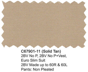 Carlo Lusso Suit Solid Tan