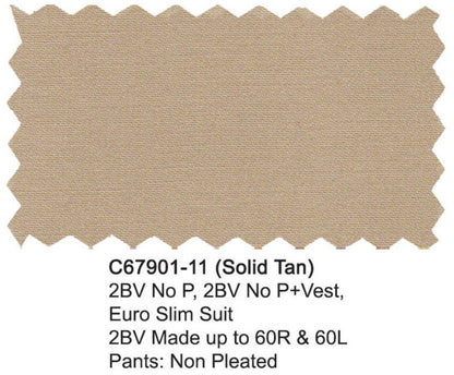 Carlo Lusso Suit Solid Tan Modern Fit