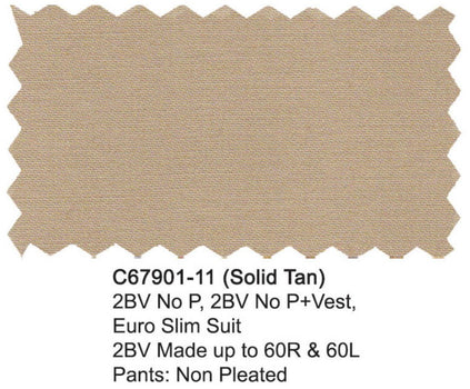 Carlo Lusso Suit Solid Tan
