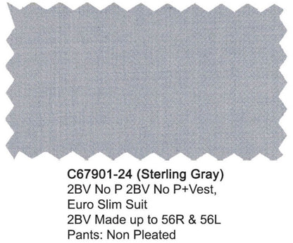 Carlo Lusso Suit Sterling Gray Modern Fit
