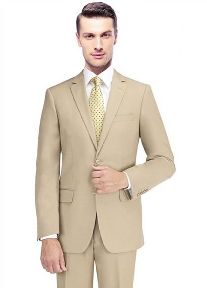 Carlo Lusso Suit Solid Tan Modern Fit