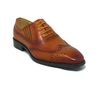Carrucci 1920's Wingtip Dress Shoe - Cognac Leather Classic