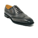 Mens Carrucci Burnished Leather Classic 1920's Wingtip Dress Shoe in Grey