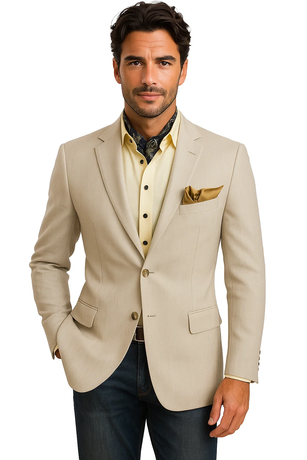 2-Button Cheap Priced Designer Fashion Dress Casual Blazer For Men On Sale Cheap Priced Unique Fashion Designer Men's Dress blazers Sale Natural Color - Image 2