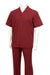 Men's Short Sleeve 2piece Casual Two Piece Mens Walking Outfit For Sale Pant Sets three piece suit