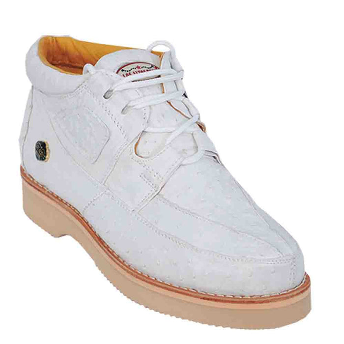 Los Altos Men's Casual White Full Ostrich Sneaker - Image 3
