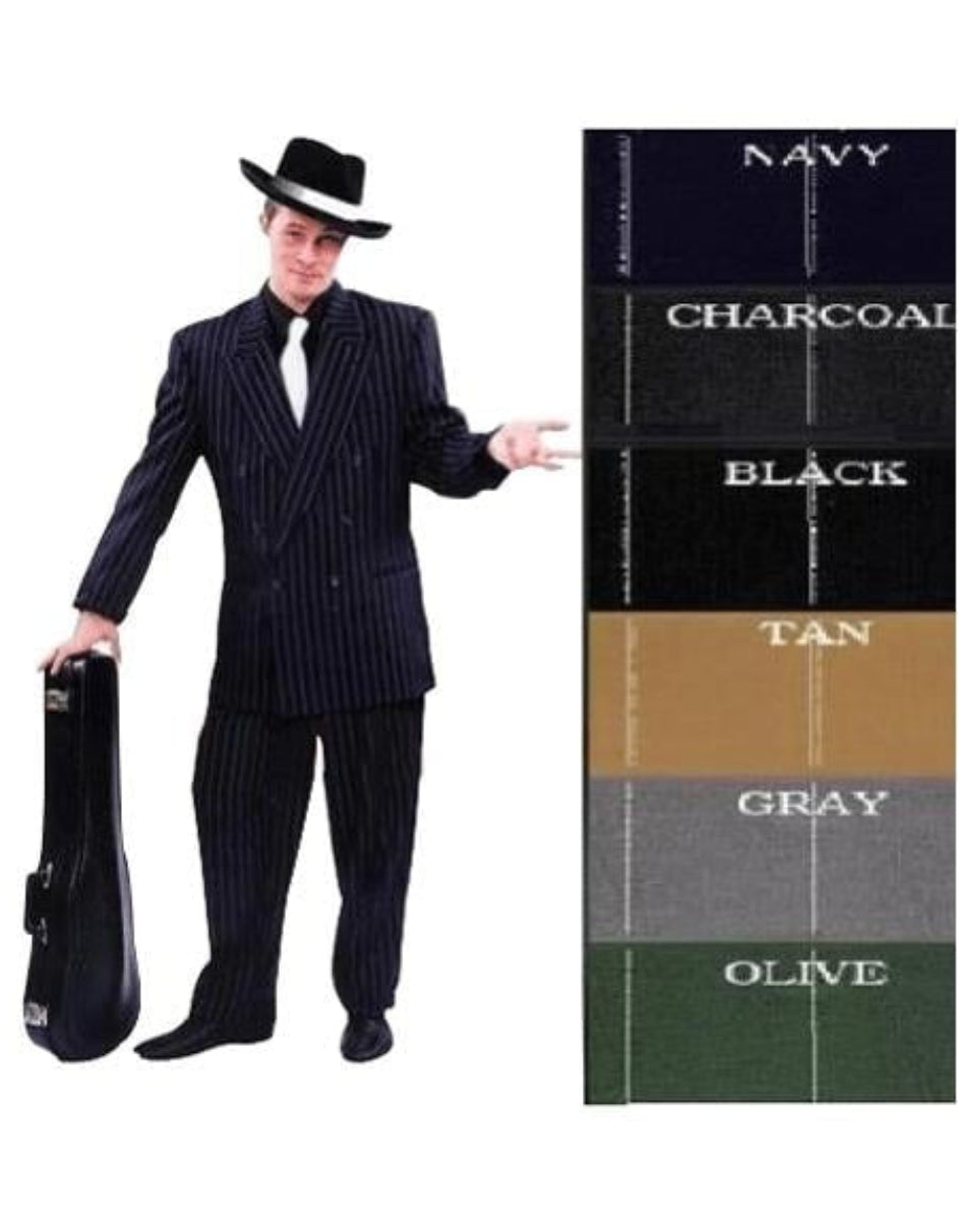 Chalk Double Breasted 6 On 2 Men'S Any Colors & Bold White Pinstripe Suit