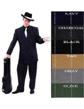 Chalk Double Breasted 6 On 2 Men'S Any Colors & Bold White Pinstripe Suit