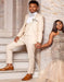 Champagne Color Suit With Double Breasted Vest in Light Tan Sand Color - Slim Fitted Summer Wedding Suit
