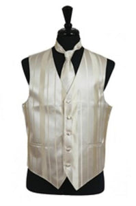 Dress Tuxedo Wedding Vest/Tie/Bowtie Sets (Champagne Tone on Tone) Buy 10 of same color Tie For $25 Each - Men's Neck Ties - Mens Dress Tie - Trendy Mens Ties