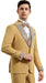 Champagne Prom Tuxedo - Perfect Wedding Suit Vested Rhinestone sequin Lapelled