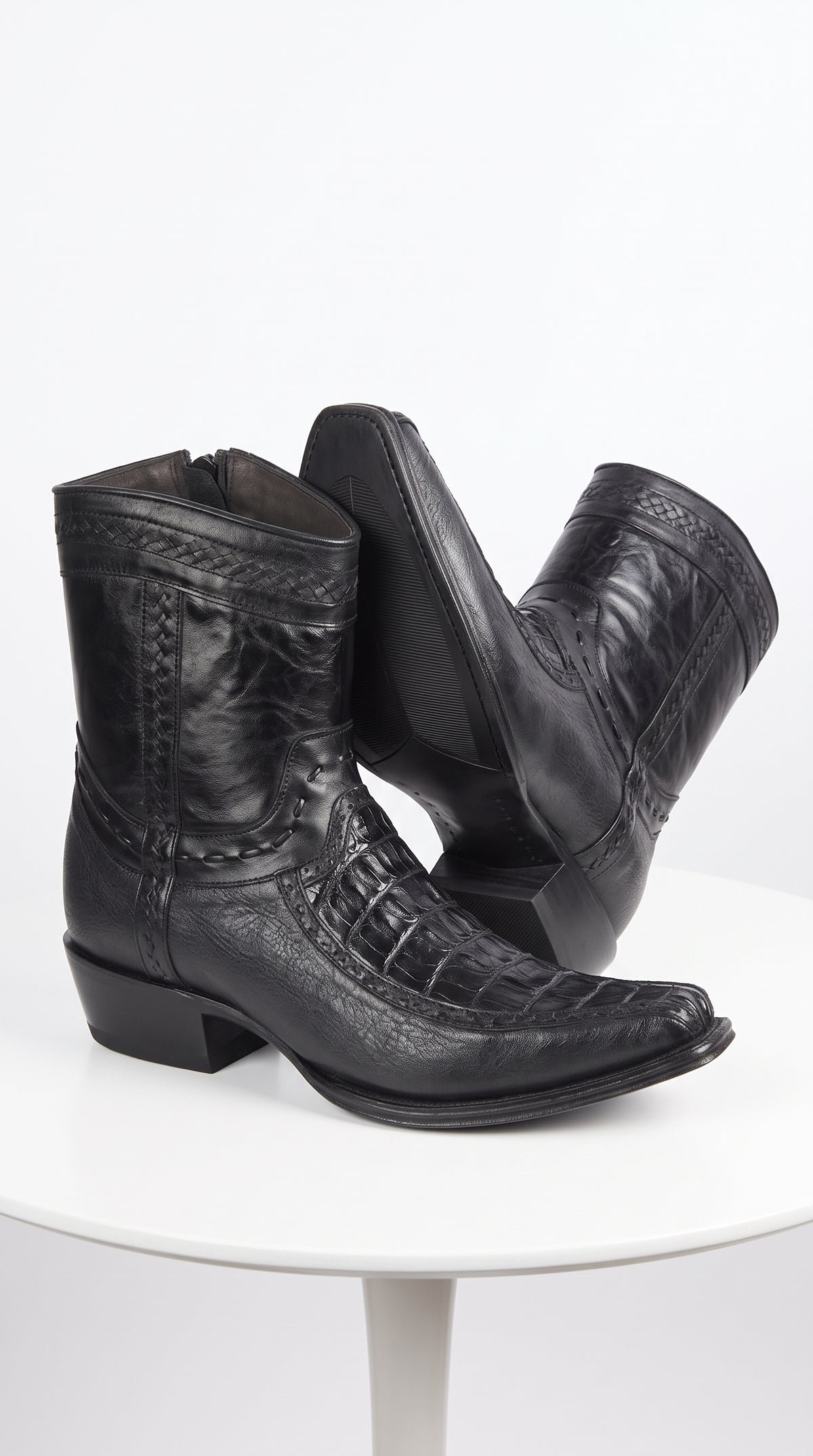 Men's Los Altos Caiman Tail and Deer European Toe Short Boots 76BF01