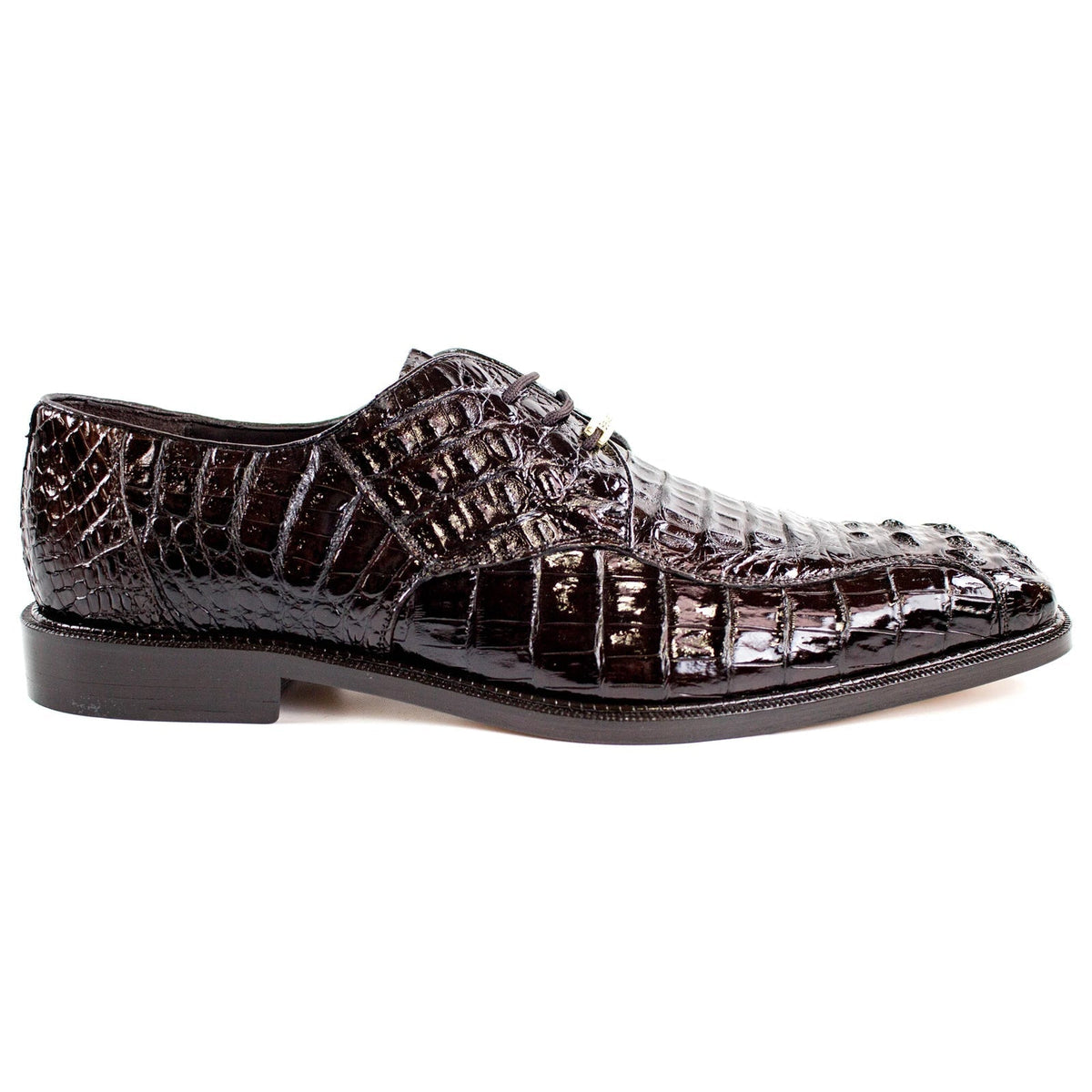 Belvedere Chapo Men's Grey Caiman Hornback Dress Shoes