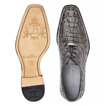 Belvedere Chapo Gray Genuine Alligator Leather Shoe