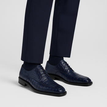 Belvedere Chapo Navy Alligator Luxury Oxford