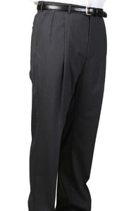Unhemmed Unfinished Bottom Charcoal Pleated Pants Lined Trousers