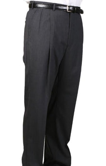 Unhemmed Unfinished Bottom Charcoal Pleated Pants Lined Trousers