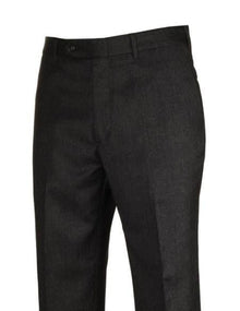 Charcoal 110's Wool Flat Front Dress Pants unhemmed unfinished bottom