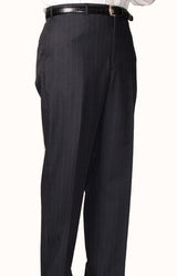 Charcoal Blue Bond Flat Front Trouser