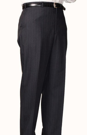 Charcoal Blue Bond Flat Front Trouser