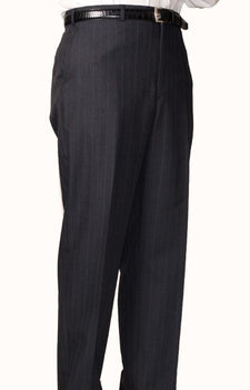 Charcoal Blue Bond Flat Front Trouser