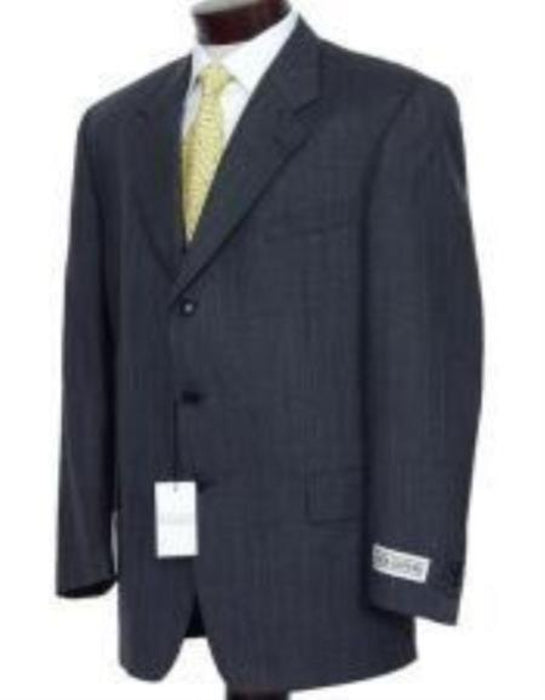 Dark Charcoal Multi Pinstripe Business Cheap Priced Business Suits Clearance Sale Super 120'S Wool Available In 2 Or 3 Buttons Style Regular Classic Cut Non Back Vent Coat Style