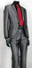 Shiny Sharkskin Charcoal Gray 2 Button Style Jacket Flat Front Pants New Style  - Color: Dark Grey Suit