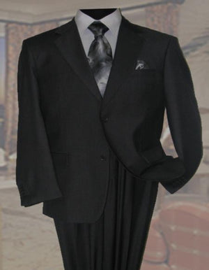 Charcoal Men's Wool Suit 2 Button 2pc Super 150's With Hand Pick Stitch Suit