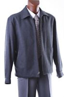 Men's DRESS COAT CHARCOAL ZIPPER SHORT WINTER JACKET