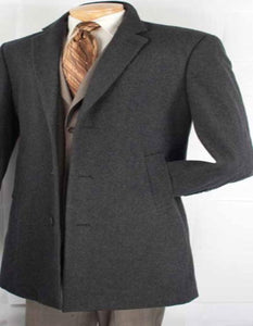Three Quarters Length Men'S Dress Coat Men'S Car Coat Collection In A Soft Blend - Charcoal Grey Men'S Overcoat
