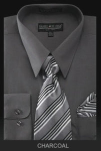 Affordable Clearance Cheap Mens Dress Shirt Sale Online Trendy - PREMIUM TIE - Charcoal Men's Dress Shirt