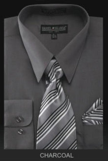 Affordable Clearance Cheap Mens Dress Shirt Sale Online Trendy - PREMIUM TIE - Charcoal Men's Dress Shirt