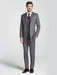 Charcoal Grey ~ Gray Satin Edged  Vested Tuxedo Suit Tow Toned - 100% Percent Wool Fabric Suit - Worsted Wool Business Suit