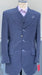 Charcoal Grey Tone on Tone Pinstripe Fashion Suit - Peak Lapel Double Breasted Vest