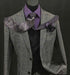 Charcoal Grey Windowpane Suit With Double Breasted Vest - Super 150's Wool Suit