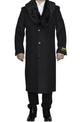 Mens Overcoat Men Charcoal Grey Dress Full Length Wool Dress Top Coat