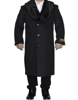 Mens Overcoat Charcoal Grey Dress Full Length Wool Dress Top Coat